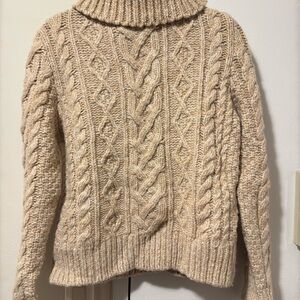 Cozy Cable Knit Sweater - Heathered Tan, NWOT